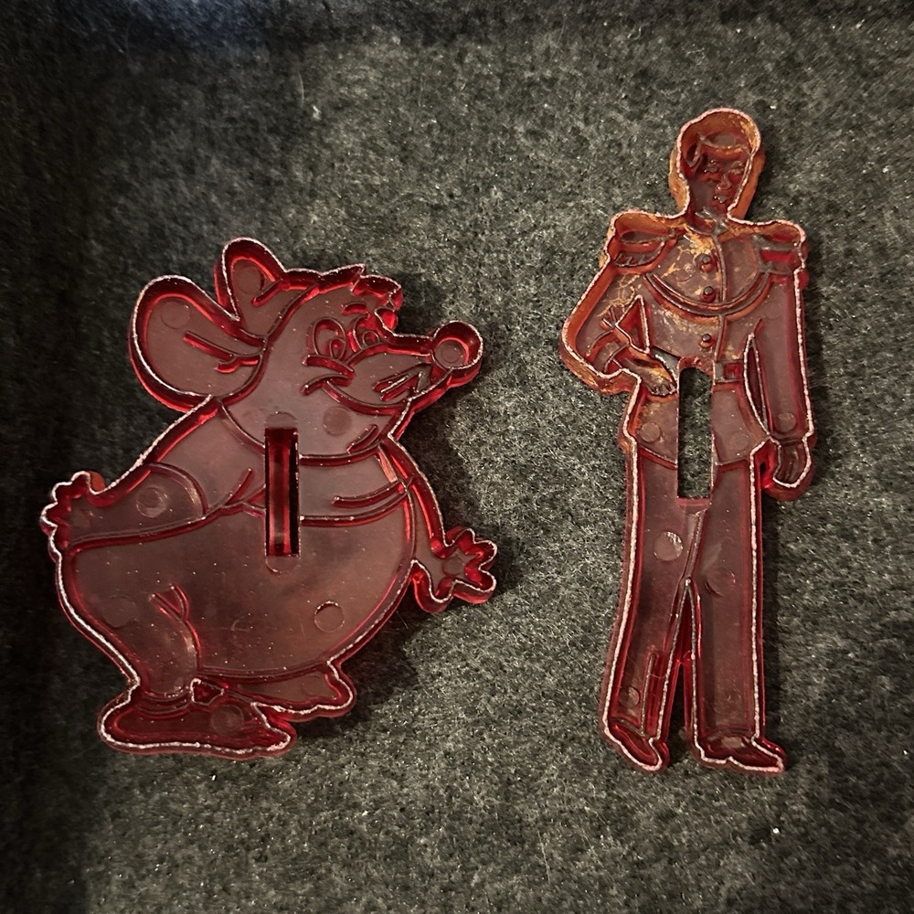 Vintage Cinderella Prince Charming And Mouse Gus Cookie Cutters Set Of Two